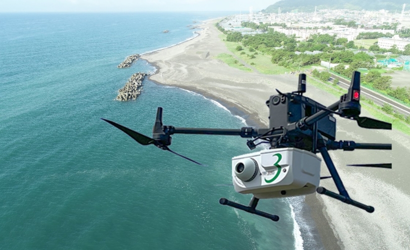 UAVグリーンレーザ計測の様子