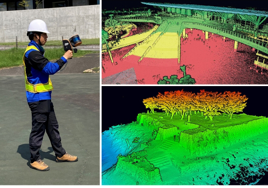 ハンディーレーザ計測の様子